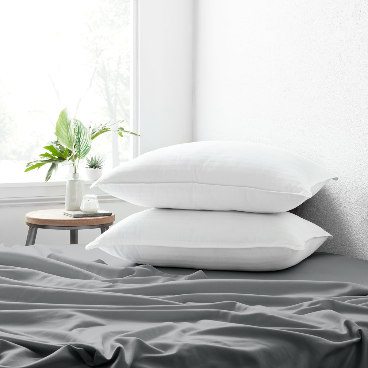 Sleep by Wayfair™ Pack of 2 Cooling Down Alternative Gel Bed Pillows (Set of 2)